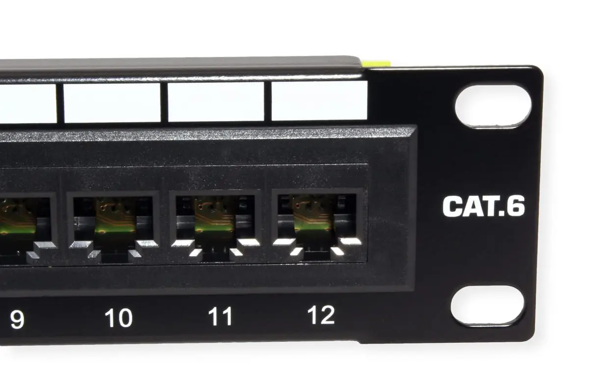 TRENDnet 12-Port Cat6 Unshielded Patch Panel, TC-P12C6, Metal Housing | 250MHz Gigabit Ethernet Ports for Home & SMB - view 2
