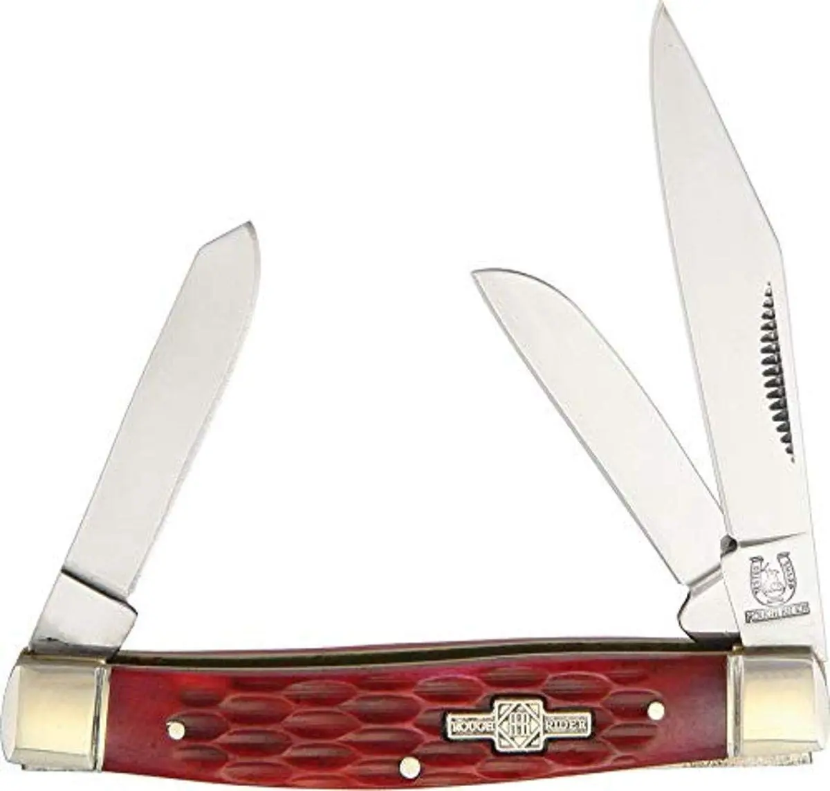 Rough Rider Stockman Red Bone Knife | Traditional Pocket Knife with Synthetic Handle (4in) - main product image