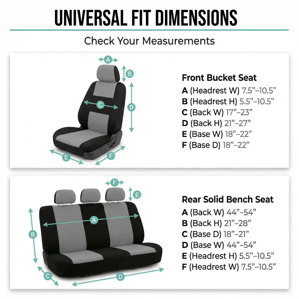 FH Group Gray Full Set Cloth Car Seat Covers | Universal Fit Automotive Seat Covers for SUV, Sedan, Van - view 7