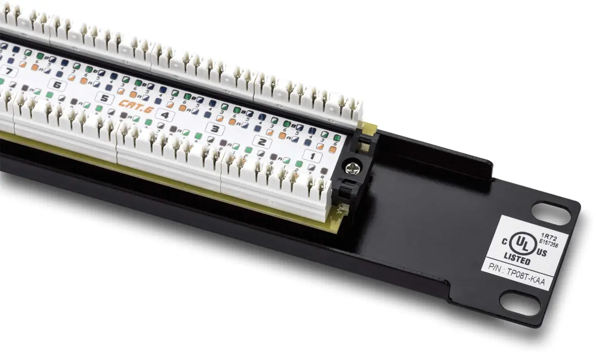 TRENDnet 8-Port Cat6 Unshielded Patch Panel, TC-P08C6 | 250 MHz Gigabit Ethernet, 10 Inch Wide, Cat 6 - view 4