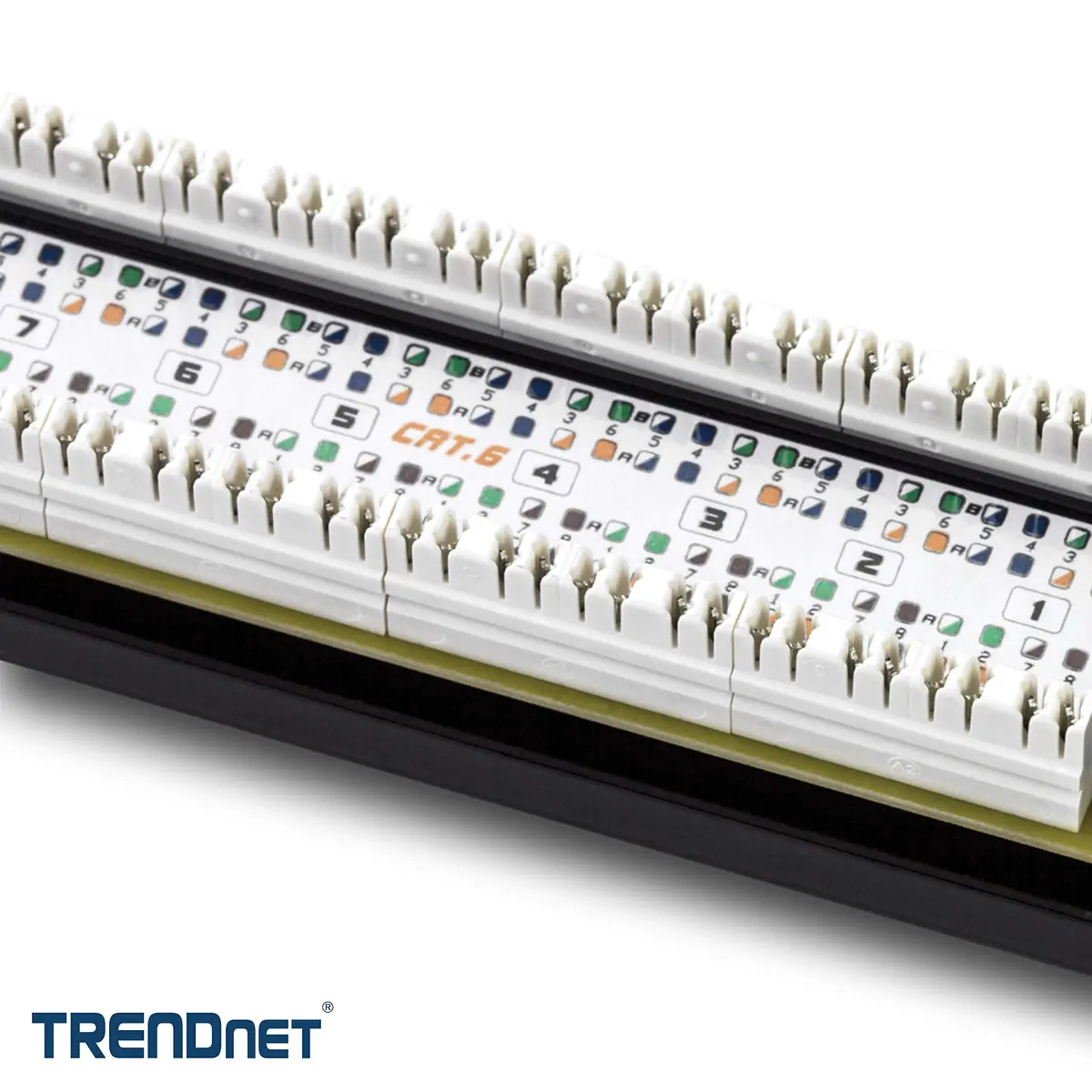 TRENDnet 8-Port Cat6 Unshielded Patch Panel, TC-P08C6 | 250 MHz Gigabit Ethernet, 10 Inch Wide, Cat 6 - view 2