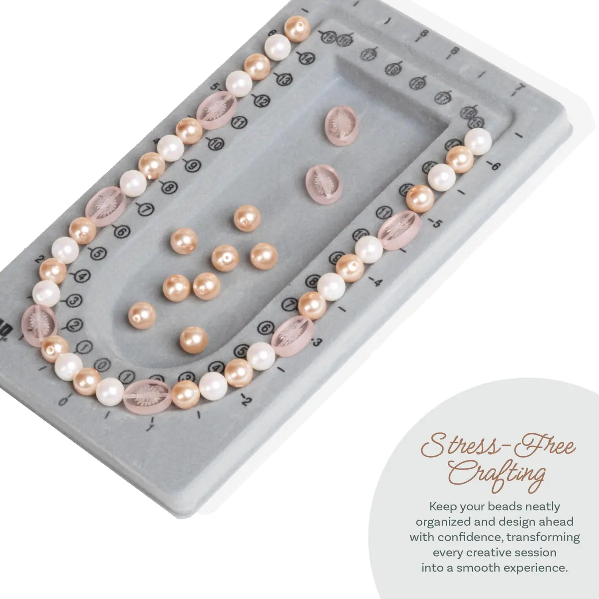 The Beadsmith Mini Bead Board Grey Flocked 17 cm (6.75 in) | Design Necklaces & Bracelets Anywhere - view 5
