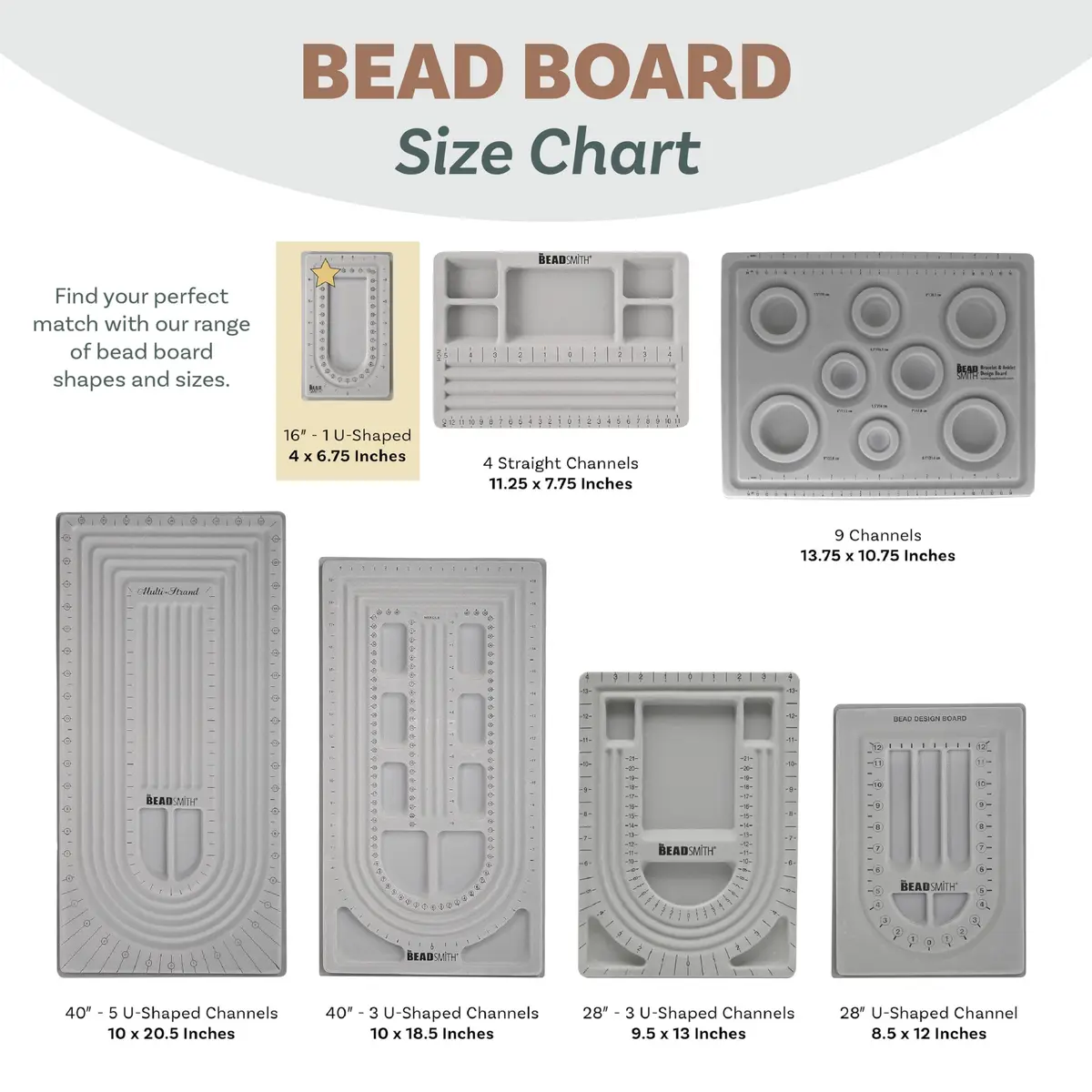 The Beadsmith Mini Bead Board Grey Flocked 17 cm (6.75 in) | Design Necklaces & Bracelets Anywhere - view 6