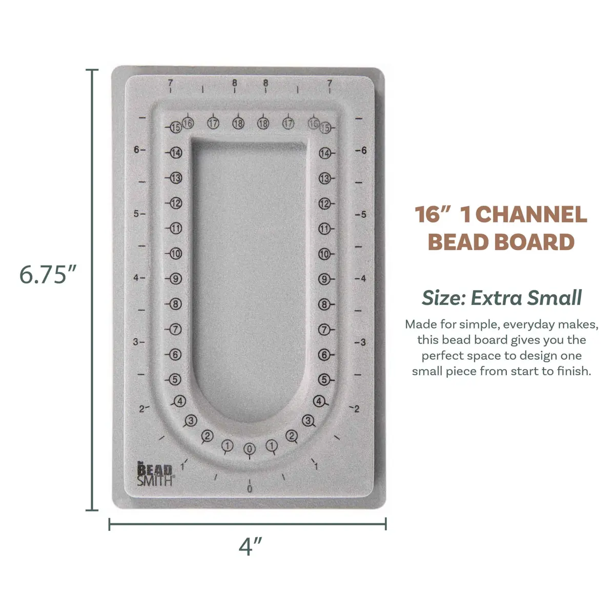 The Beadsmith Mini Bead Board Grey Flocked 17 cm (6.75 in) | Design Necklaces & Bracelets Anywhere - view 3