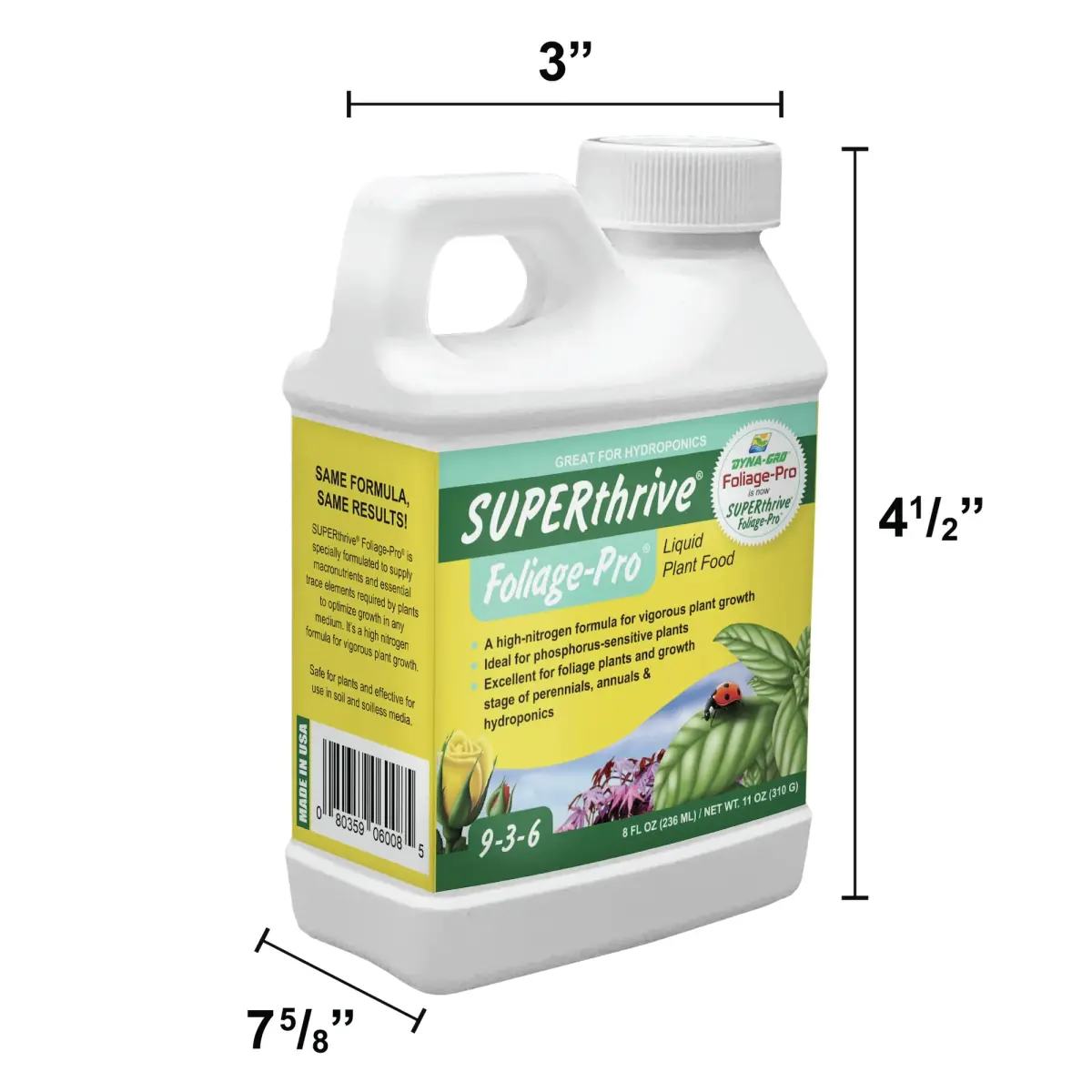 Dyna-Gro Foliage-Pro Liquid Plant Food 237ml (8 Fl Oz) | High Nitrogen Formula for Tropical Plants - view 3