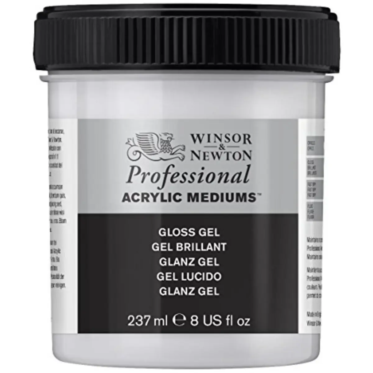 Winsor & Newton Professional Acrylic Gloss Gel Medium 237ml (8 Fl Oz) | Maintains Color Thickness & Brush Stroke Retention - main product image