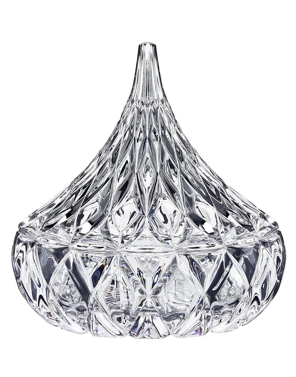 Godinger Hershey Kiss Shaped Crystal Candy Dish with Lid | 5L (1.69 Gallon) Capacity - main product image