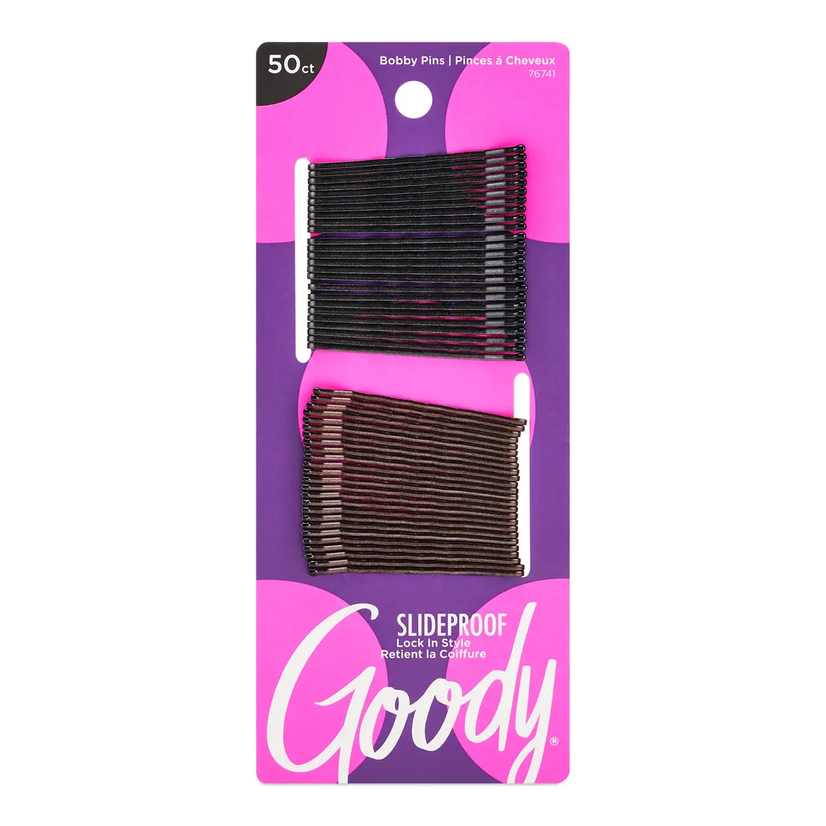 Goody Metallic Bobby Pins - 50 Count, Black | Secure & Painless Hairstyling for All Hair Types - main product image