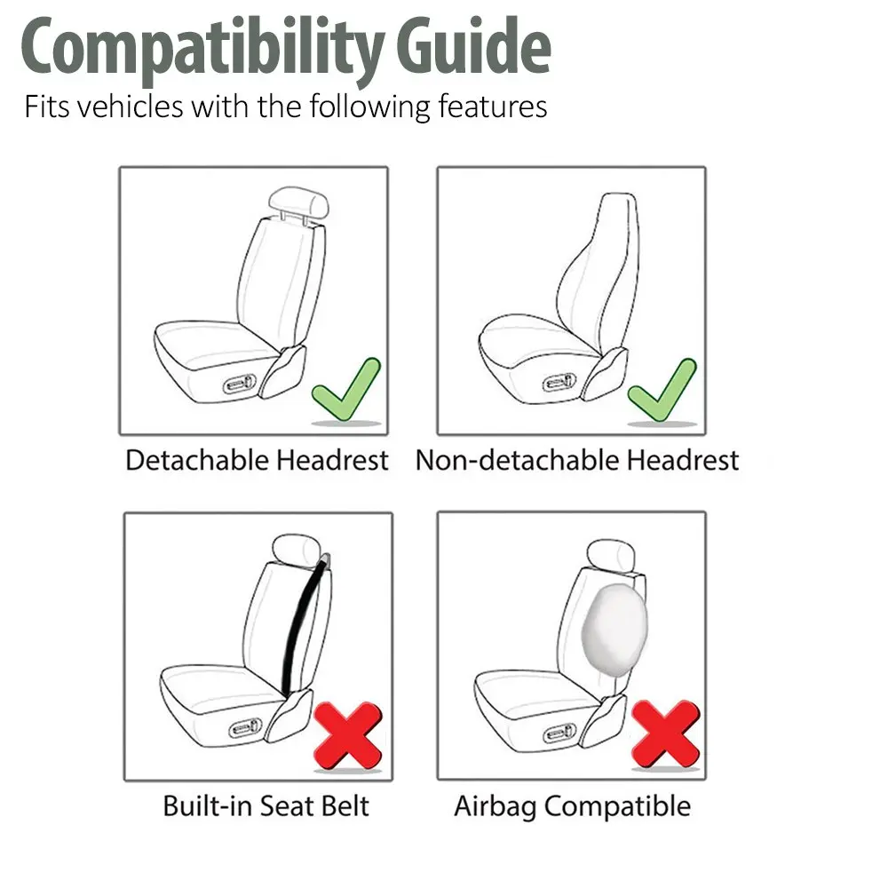 FH Group Blue High Back Cloth Car Seat Covers - Universal Fit Front Seats, Polyester, Waterproof, Washer Friendly, for Cars, Trucks, SUVs | Waterproof & Washable - view 4