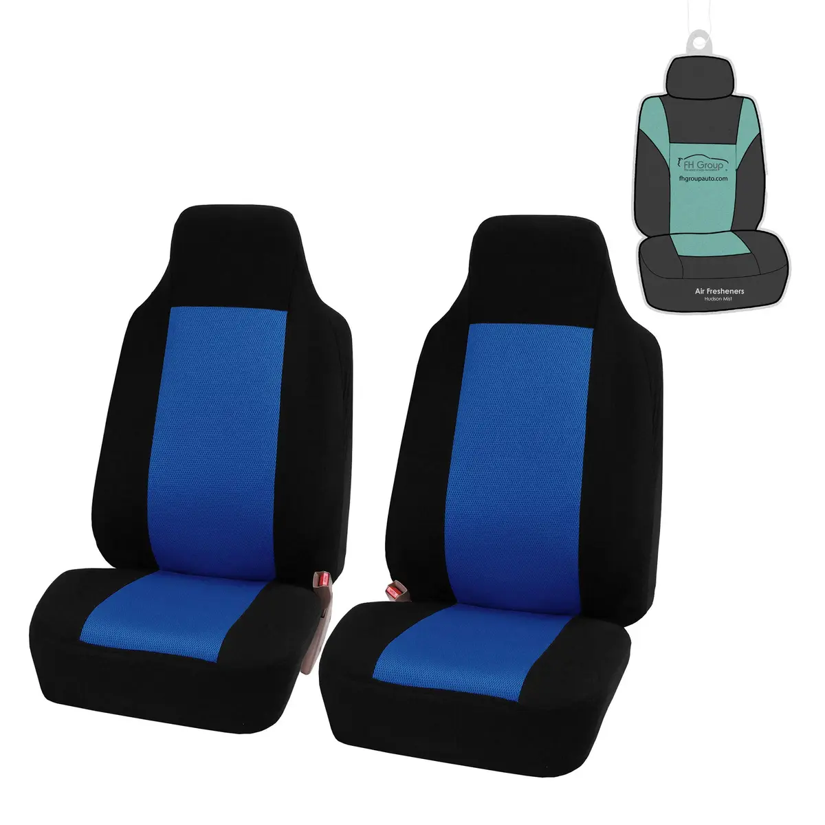FH Group Blue High Back Cloth Car Seat Covers - Universal Fit Front Seats, Polyester, Waterproof, Washer Friendly, for Cars, Trucks, SUVs | Waterproof & Washable - main product image