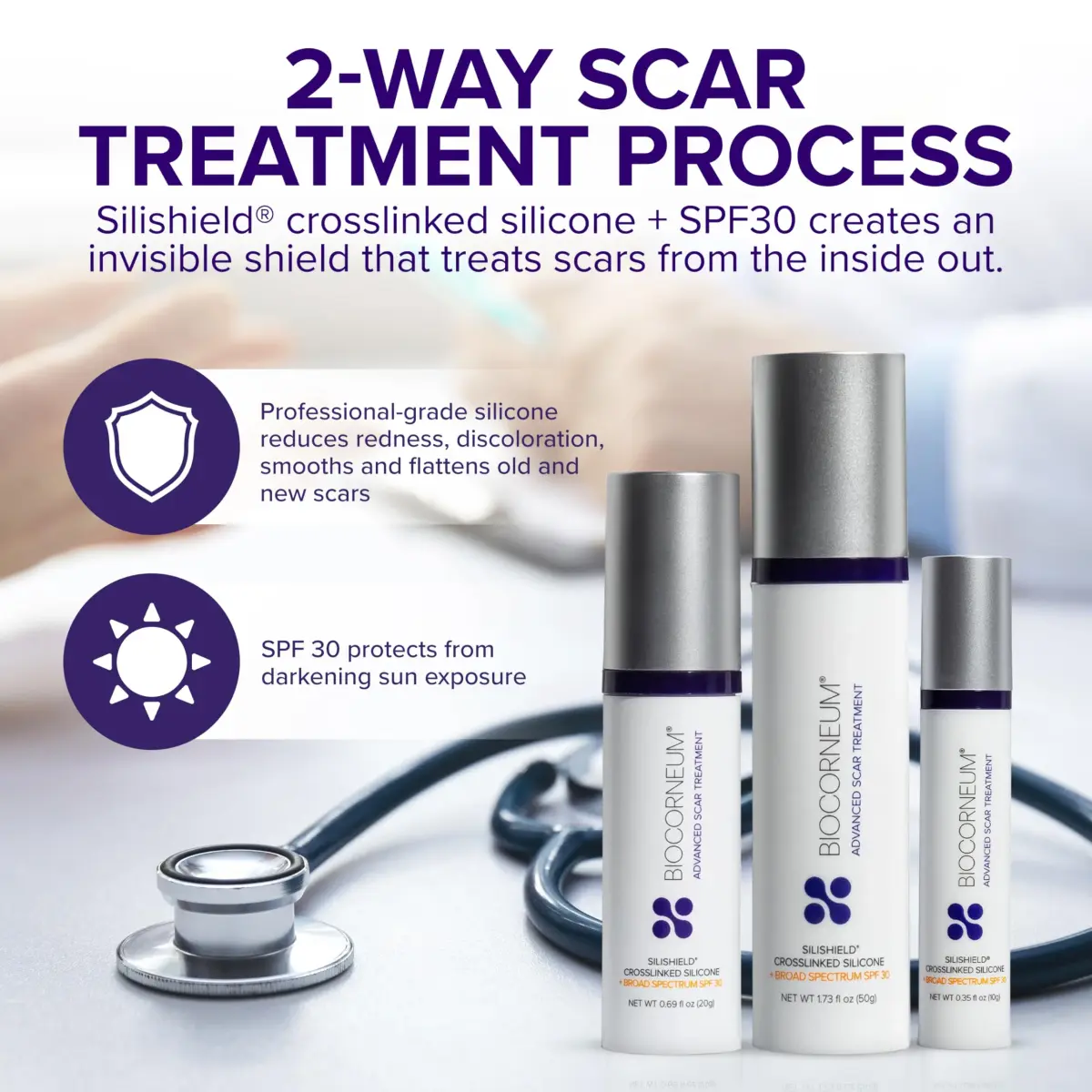 BIOCORNEUM Silicone Scar Gel with SPF 30, 20g (0.69 Fl Oz) | Advanced Scar Treatment with Sun Protection - view 3