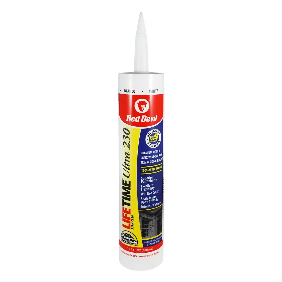 Red Devil Lifetime Ultra 230 Premium Elastomeric Acrylic Latex Sealant 298ml (10.1 Fl Oz) | Interior/Exterior Use - main product image