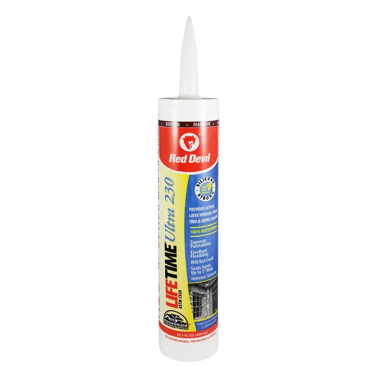 Red Devil Lifetime Ultra Premium Elastomeric Acrylic Latex Sealant 298ml (10.1 oz.) Brown | Interior/Exterior Use, Paintable Finish - main product image