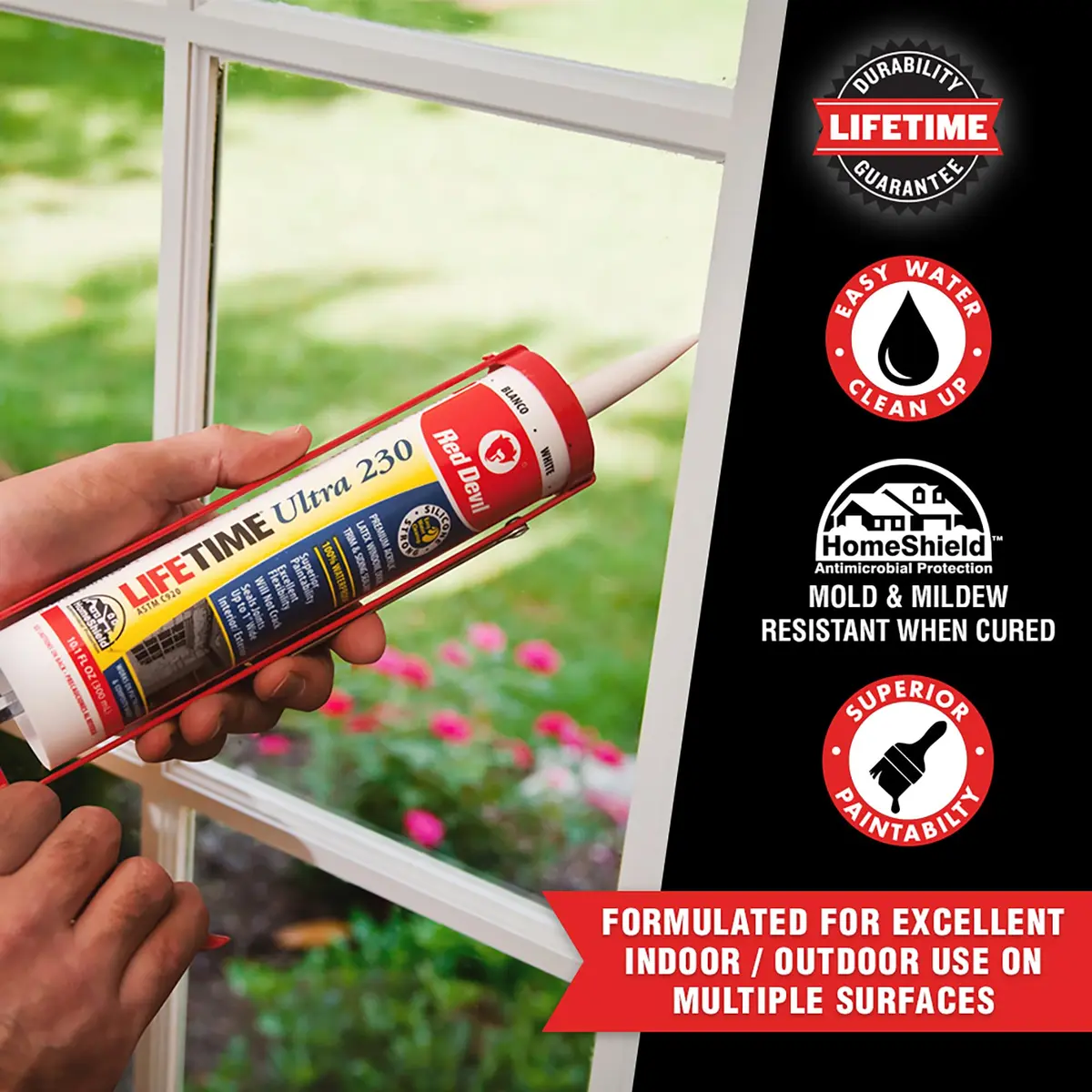 Red Devil Lifetime Ultra Premium Elastomeric Acrylic Latex Sealant 298ml (10.1 oz.) Brown | Interior/Exterior Use, Paintable Finish - view 2