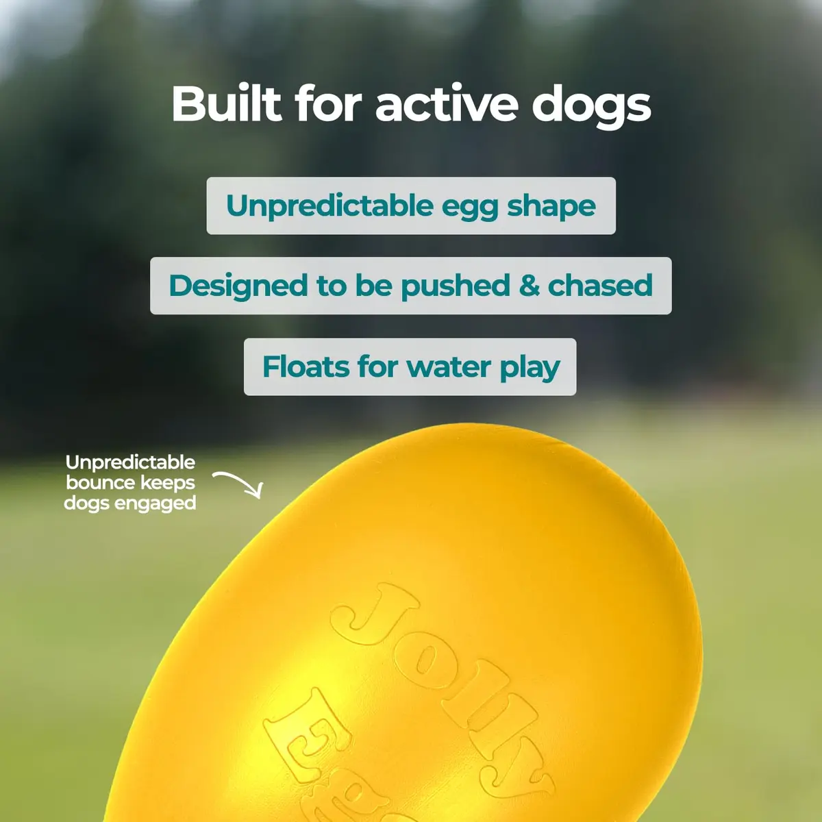 Jolly Pets Jolly Egg Herding Dog Toy, 12 inch (30.48 cm) Yellow, Large | Unpredictable Chase for Active Dogs - view 7