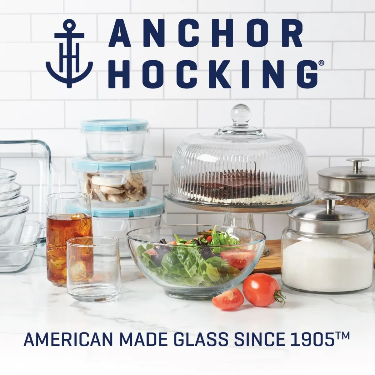 Anchor Hocking Batter Bowl 2 Quart Glass Mixing Bowl with Red Lid | Durable, Recyclable & Made in USA - view 6