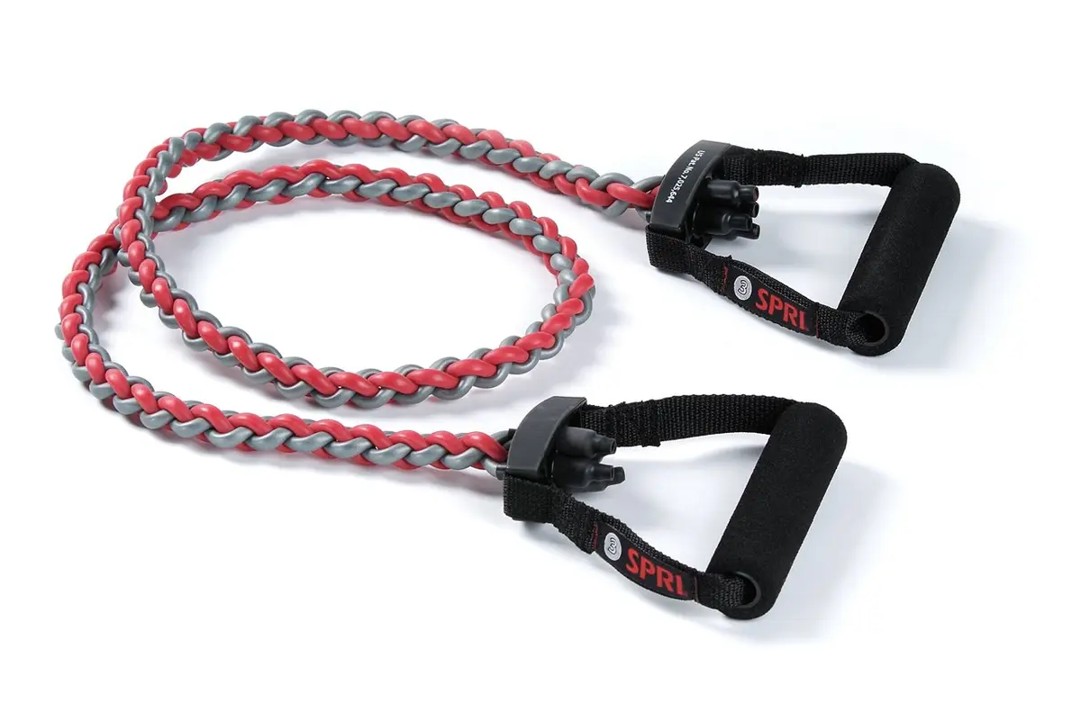 SPRI Braided Xertube Resistance Band (Medium - Red) | Full-Body Workout Tool with Durable Rubber & Handle - main product image