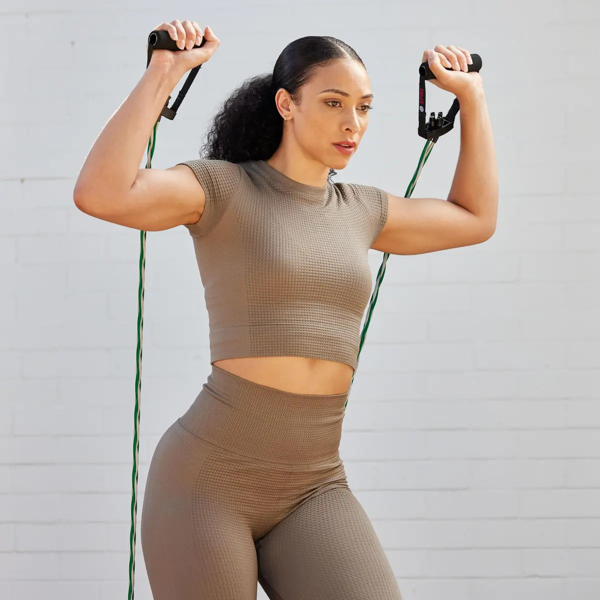 SPRI Braided Xertube Resistance Band (Medium - Red) | Full-Body Workout Tool with Durable Rubber & Handle - view 7