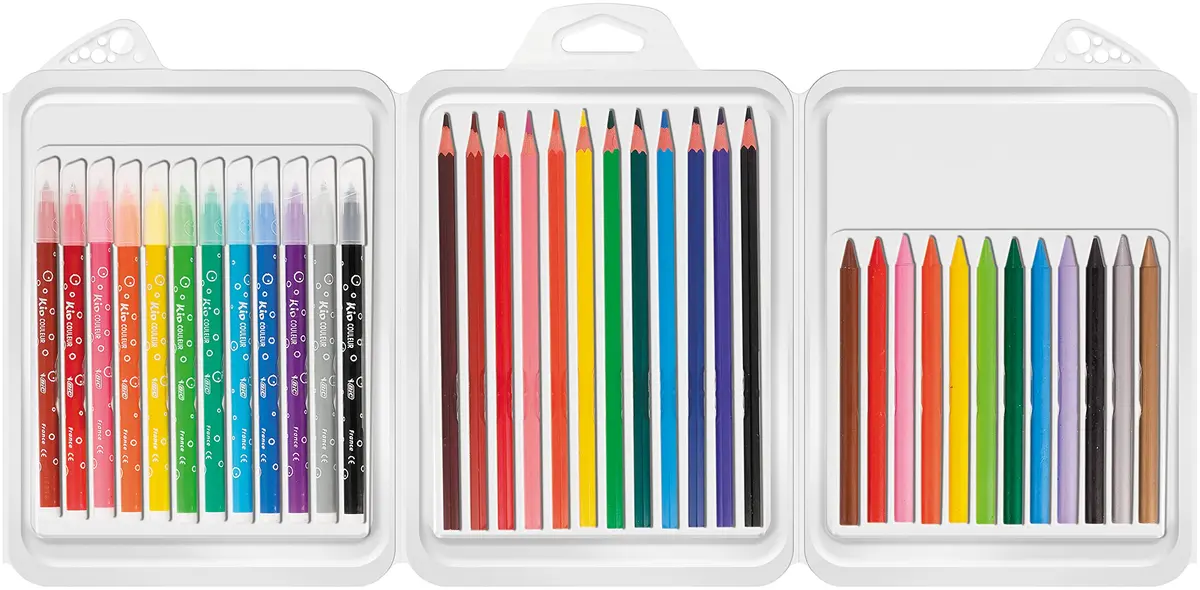 BIC Kids Colouring Kit for Children - 8 Felt-Tip Pens / 8 Coloured Pencils / 12 Chalks | Creative & Safe for Kids - view 3