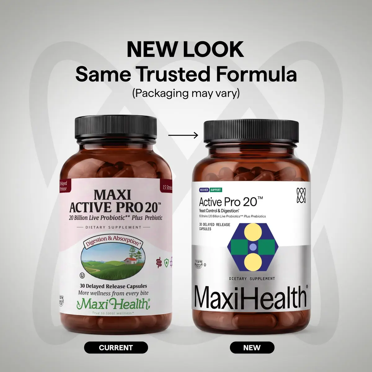 Maxi Health Probiotics 20 Billion CFU with Prebiotics | 30 Capsules | Supports Digestive & Gut Health - view 2