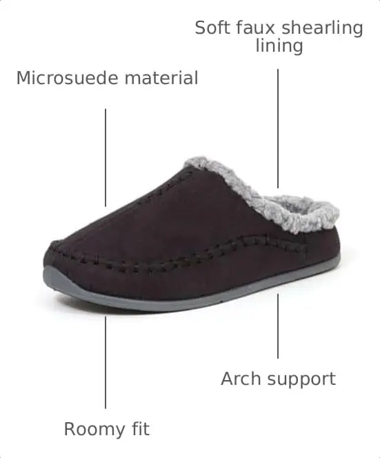 Deer Stags Unisex Nordic Microsuede Slipper / Black / Men's 7 US / Medium | Cozy Indoor-Outdoor Comfort with SUPRO Padding - view 3