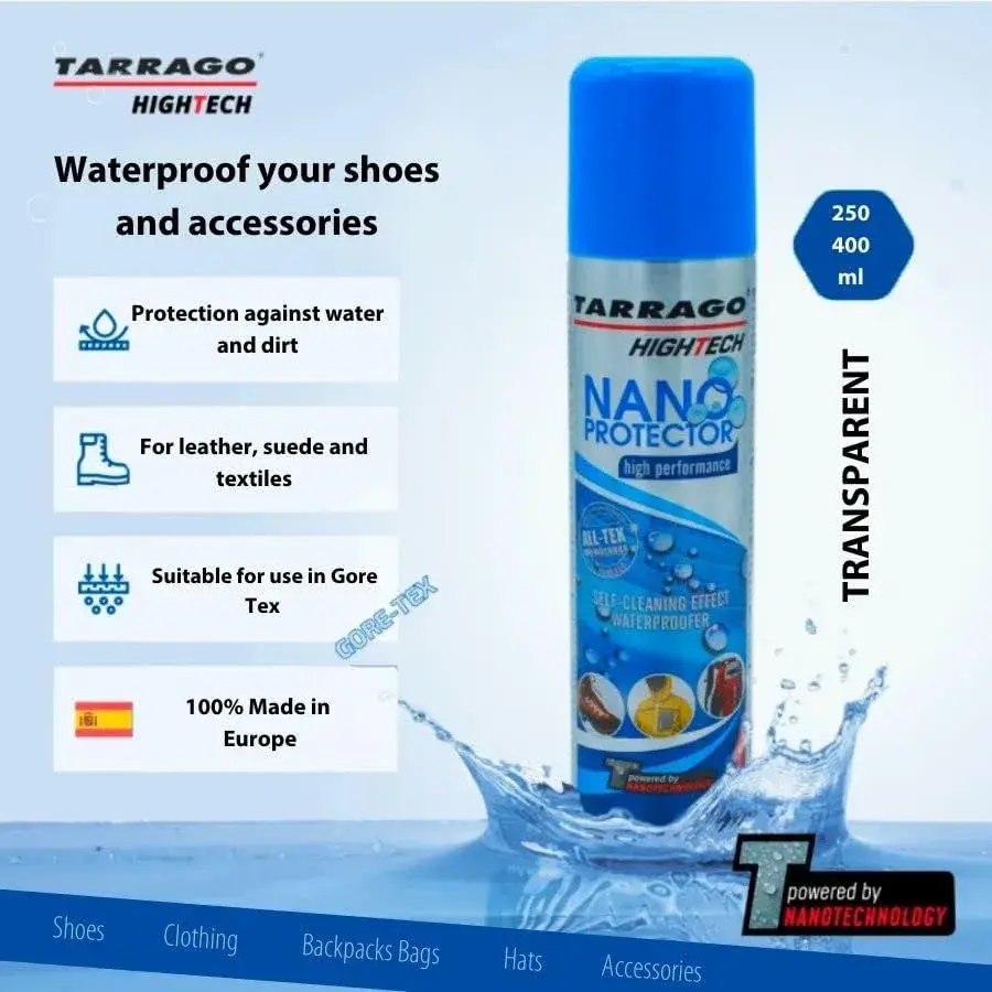 Tarrago Nano Shoe Protector Spray 250ml (8.5 Fl Oz) | Waterproof & Stain Repellent for All Materials - view 9