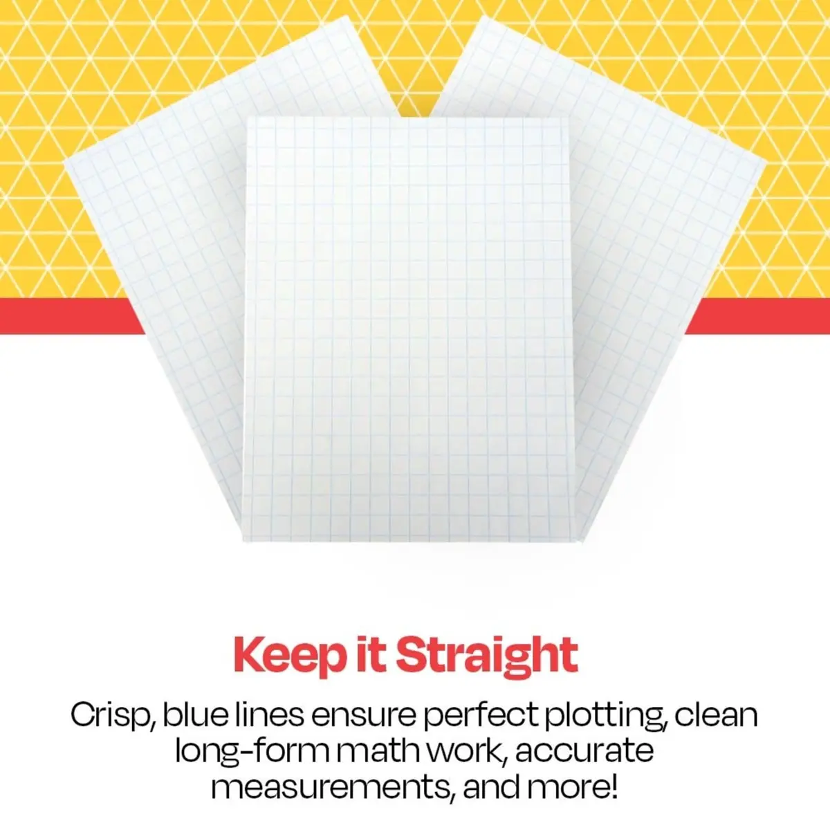 School Smart Double Sided Graph Paper 8-1/2 x 11 Inches | 1/2 Inch Rule, White, Pack of 500 - view 5