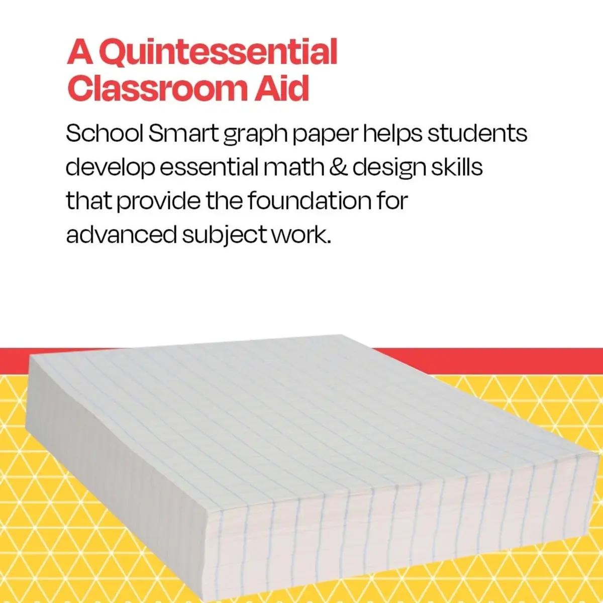 School Smart Double Sided Graph Paper 8-1/2 x 11 Inches | 1/2 Inch Rule, White, Pack of 500 - view 8