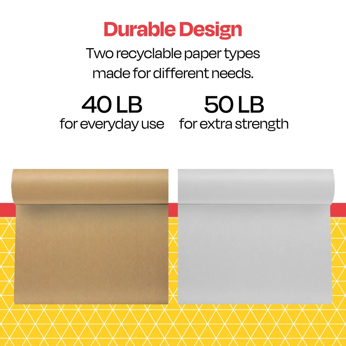School Smart Butcher Kraft Paper Roll 40 lb | Large 30" x 1000' White for Art & Decorating - view 4