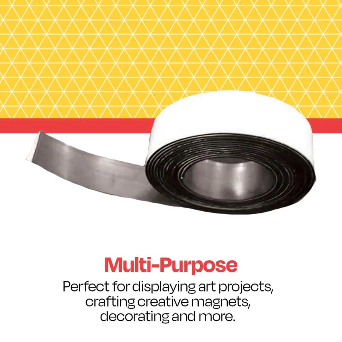School Smart Magnetic Rubber Strip 1/2 in x 10 ft | Adhesive Backed Magnetic Tape for Surfaces - view 4