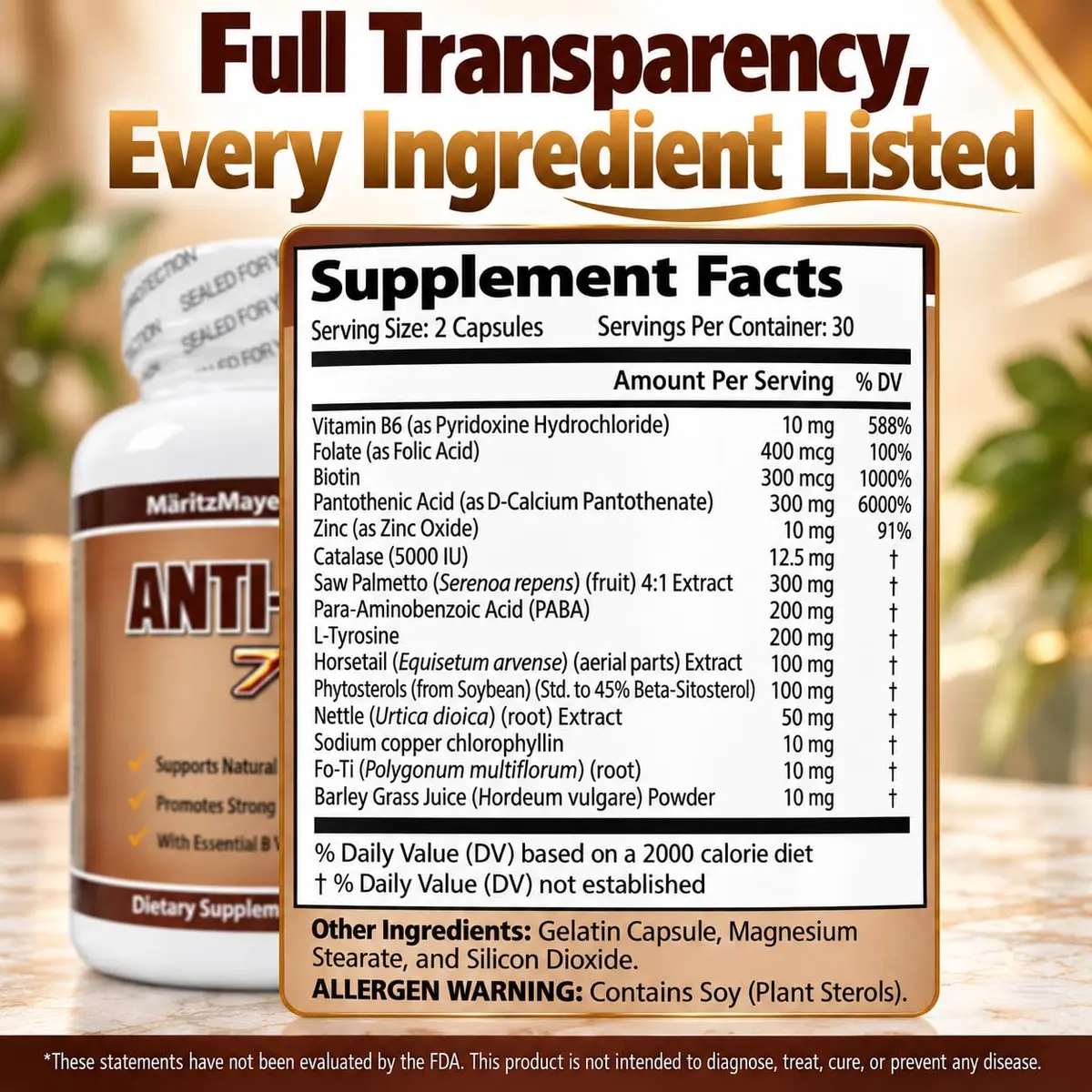 MÄRITZMAYER LABORATORIES Anti-gray 7050 Hair Capsules | Decrease Gray Hair & Restore Natural Color - view 4