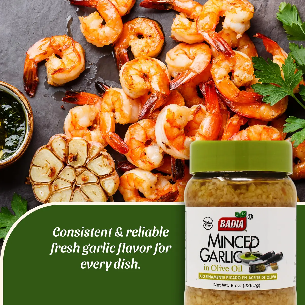 Badia Minced Garlic in Olive Oil 8 oz | Ready-to-Use, Rich Flavor, Perfect for Indian Kitchens - view 3