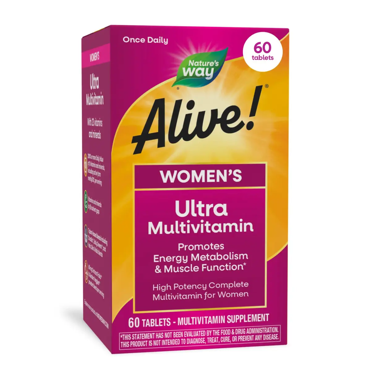 Nature's Way Alive! Women's Ultra Multivitamin 60 Count | High Potency Vitamin for Energy Metabolism & Immune Health - main product image