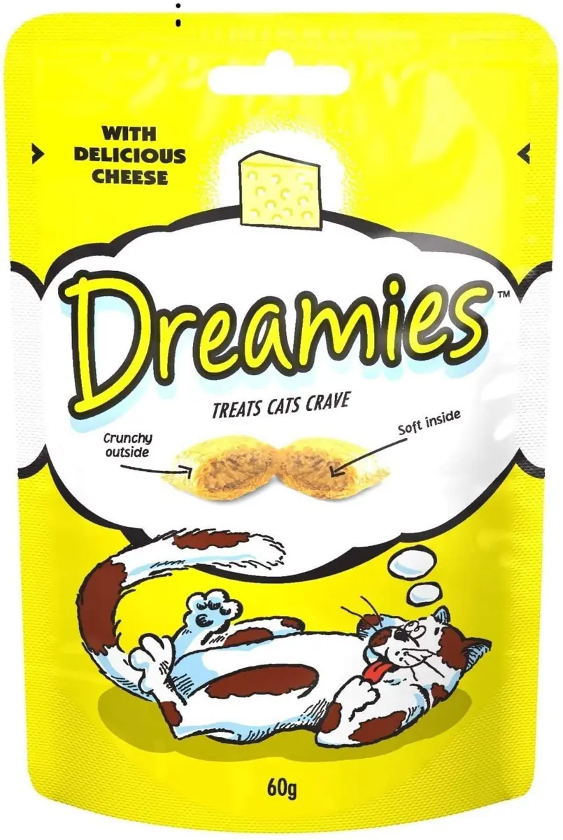 Dreamies Cheese Cat Treats 60 g | Crunchy Snack for All Cat Breeds - view 2