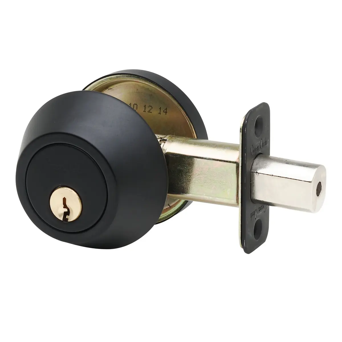 Copper Creek Single Cylinder Deadbolt Standard Size Black | ANSI Grade-3 Security - main product image