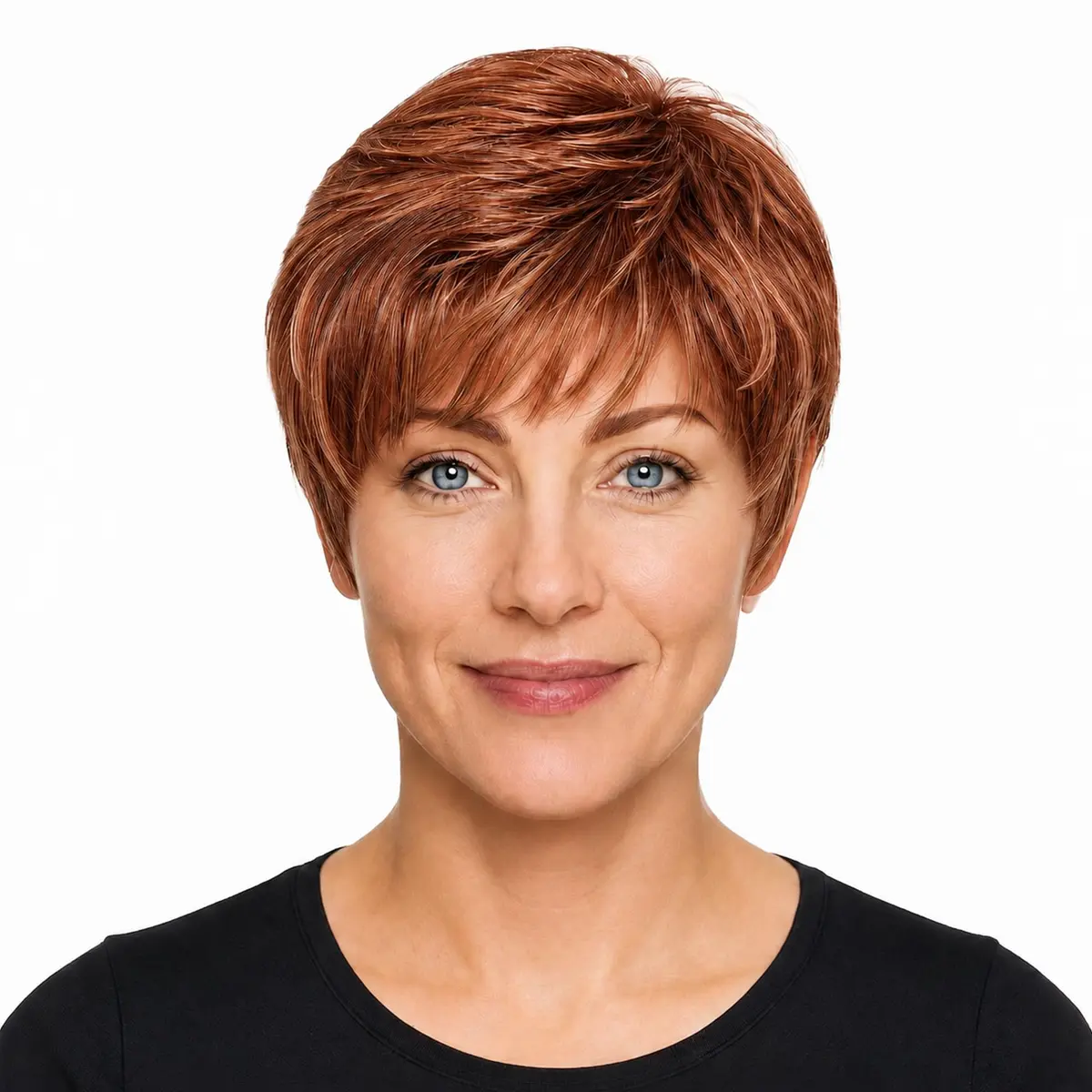 hairuwear Raquel Welch Pixie Cut Short Red Wig, Glazed Fire | Lightweight, Wavy, Ready to Wear - main product image