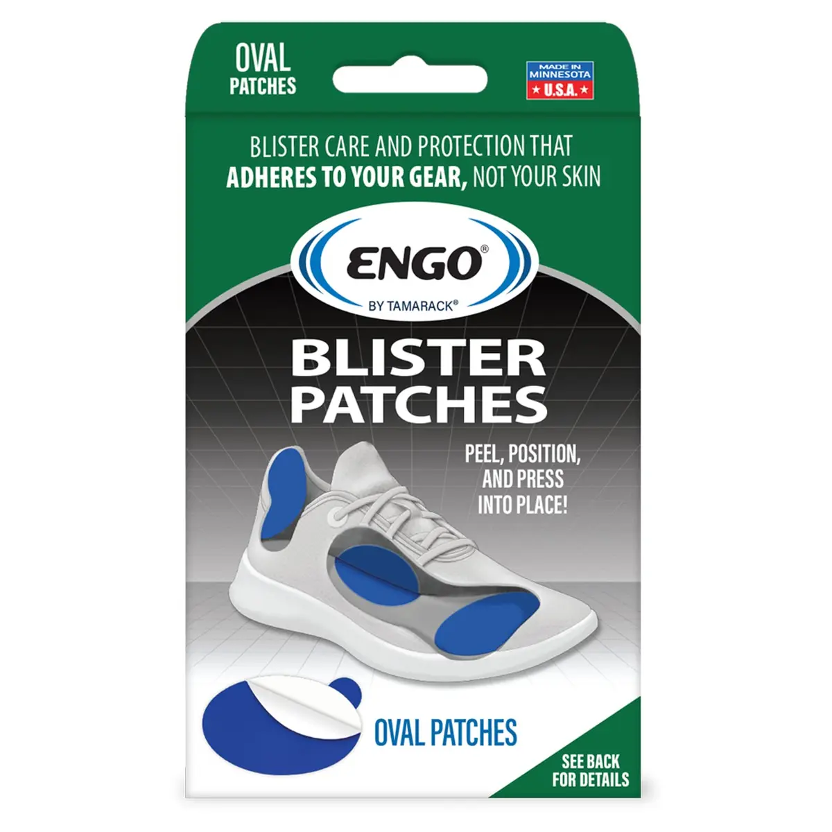 Engo Blister Prevention Patches Oval Starter 6 Pack | Friction Relief for Shoes & Feet - main product image