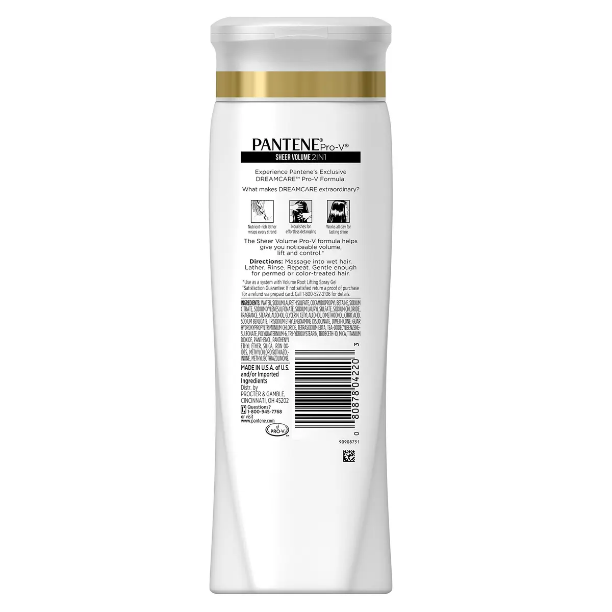 Pantene Pro-V Sheer Volume 2 in 1 Shampoo & Conditioner with Collagen 372ml (12.6 Fl Oz) | Boosts Volume & Lift - view 2