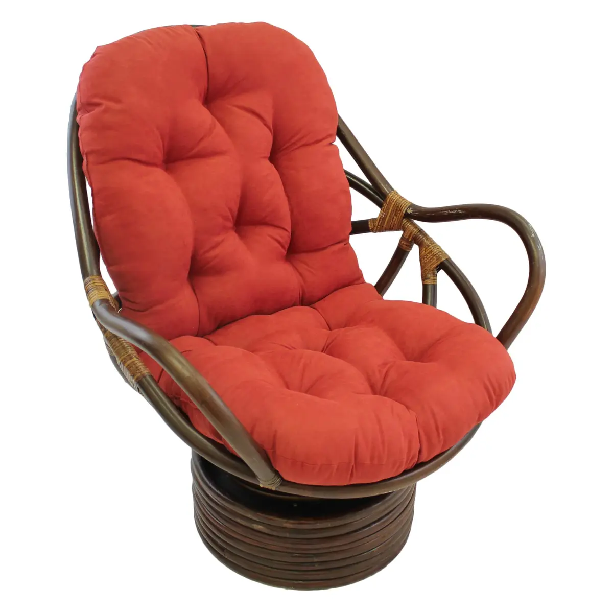 Blazing Needles Solid Microsuede Swivel Rocker Chair Cushion, 48" x 24", Cardinal Red | Stylish & Comfortable - main product image