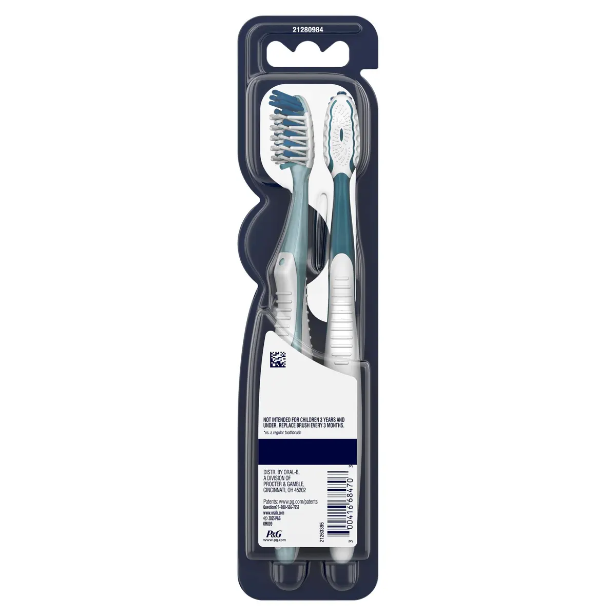Oral-B Pro Health CrossAction Plaque Removal Toothbrushes 2 Pack | Soft Bristles Deep Reach in Tight Spaces - view 8