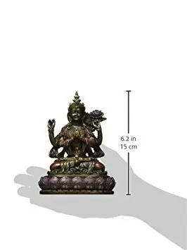 SUMMIT COLLECTION Buddhist Avalokiteshvara Kuan Yin Statue | Resin Figurine for Home Decor (16.51cm x 11.43cm x 7.62cm) - view 3