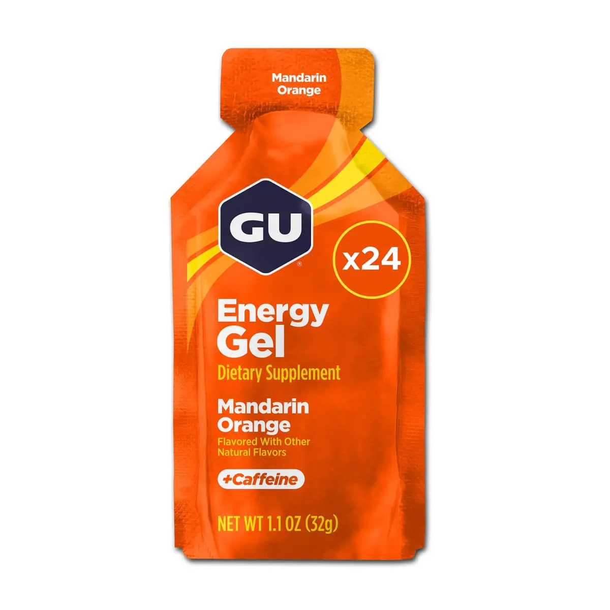 GU Energy Original Sports Nutrition Energy Gel, Mandarin Orange, 24 Count Box | Dual Source Energy for Endurance Athletes - main product image