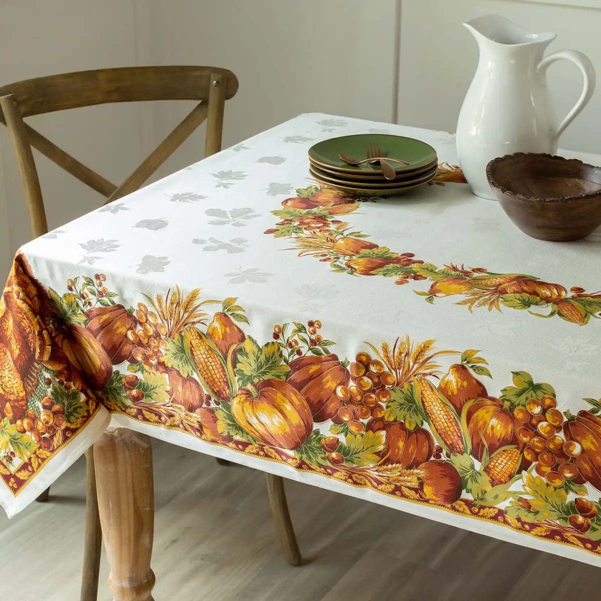 Benson Mills Harvest Splendor Engineered Printed Fabric Table Cloth 60" x 120" | Fall & Thanksgiving Decor - view 2