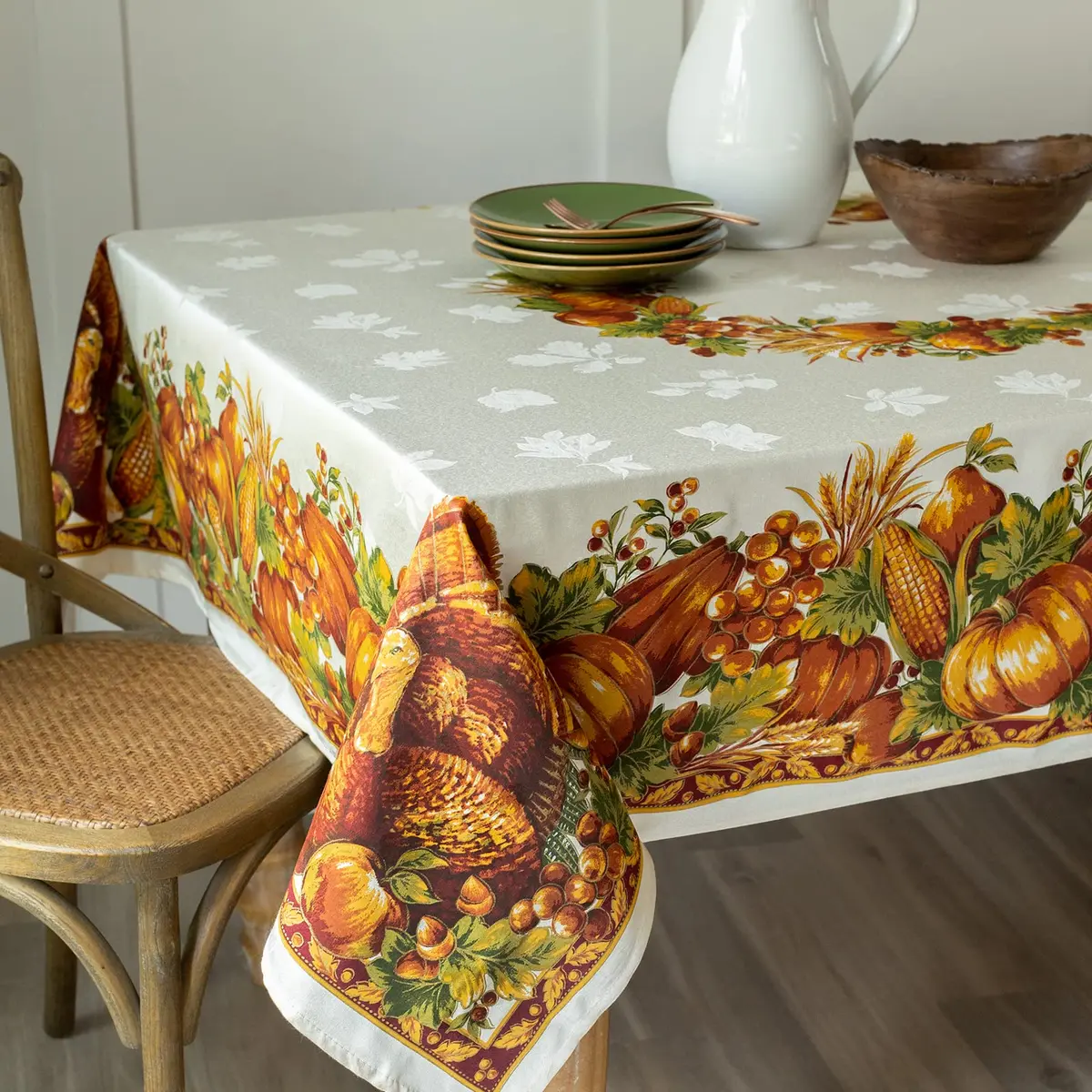 Benson Mills Harvest Splendor Engineered Printed Fabric Table Cloth 60" x 120" | Fall & Thanksgiving Decor - view 3