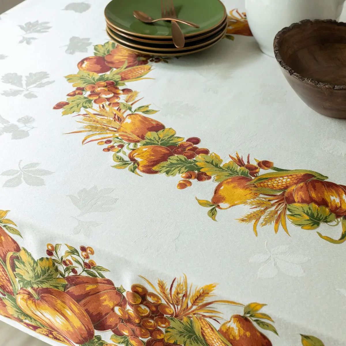 Benson Mills Harvest Splendor Engineered Printed Fabric Table Cloth 60" x 120" | Fall & Thanksgiving Decor - view 4
