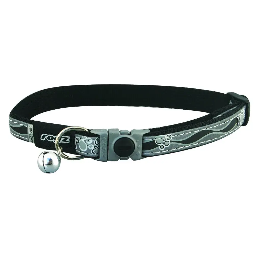 Rogz Reflective Cat Collar with Breakaway Clip and Removable Bell, 3/8" Wide, 8-12" Neck Size | Safety Buckle for Cats - main product image