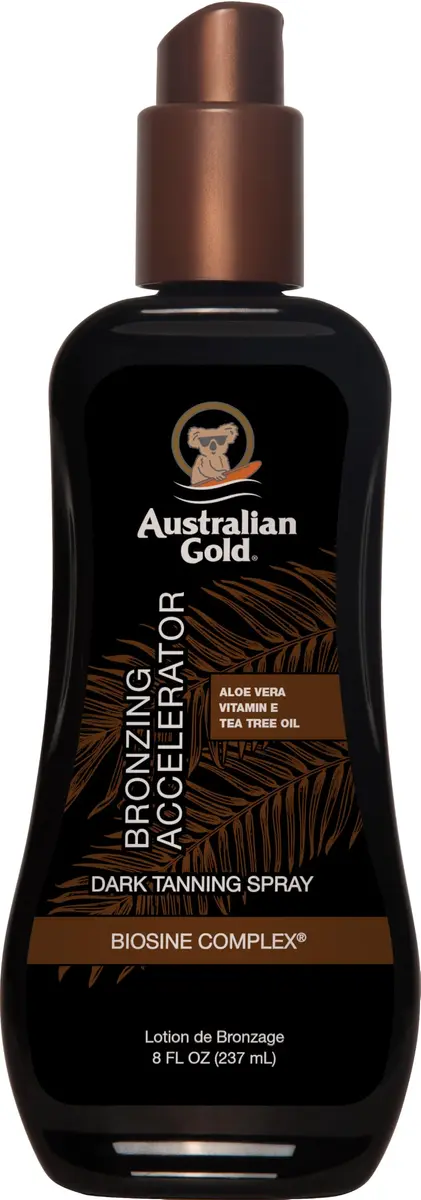 Australian Gold Dark Tanning Accelerator Spray Gel With Bronzer | 8 fl oz, Multicolor, AGCB175 - main product image
