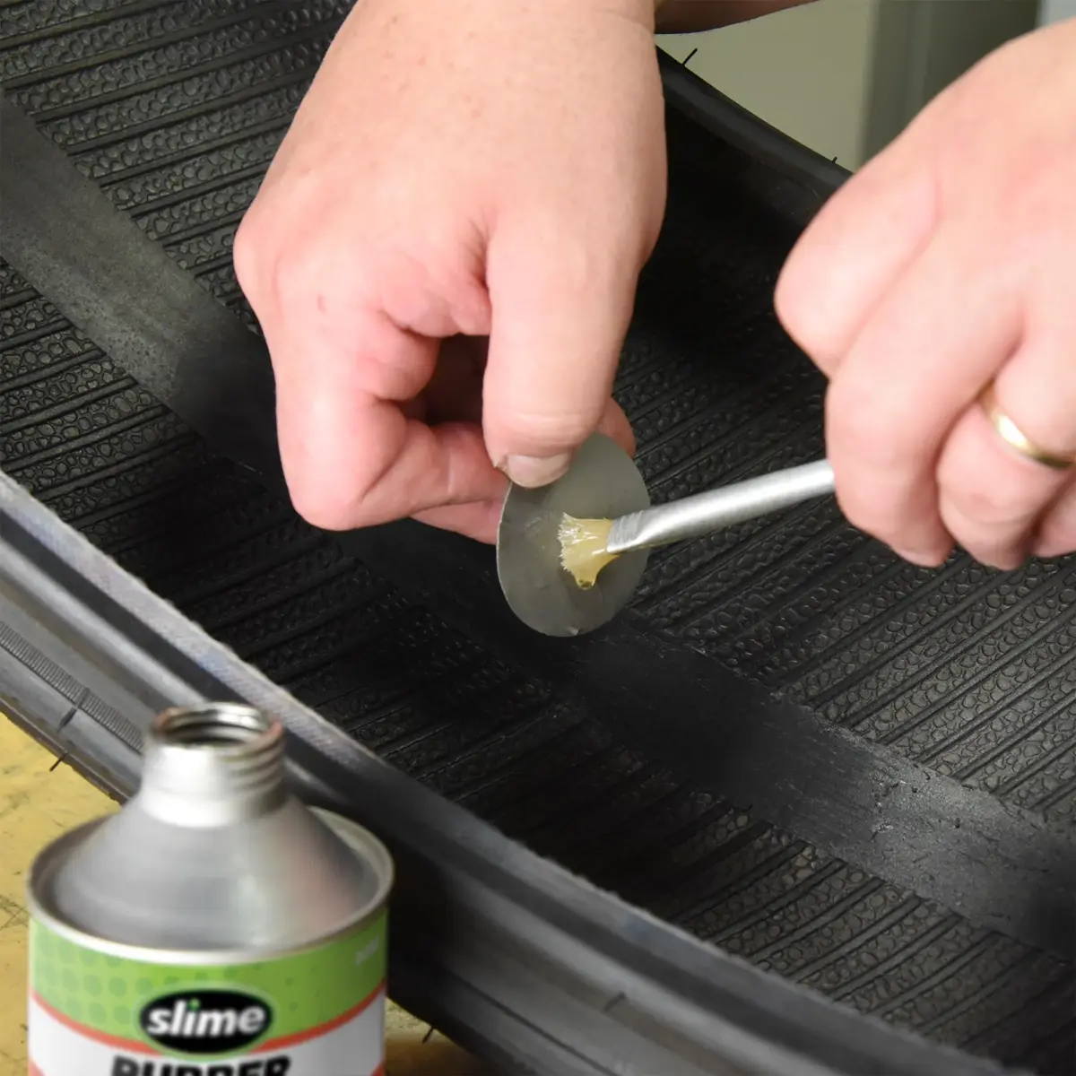 Slime Rubber Cement Tire Repair Adhesive 236ml (8 oz) | Secure Firm Hold for Tire Patches - view 6