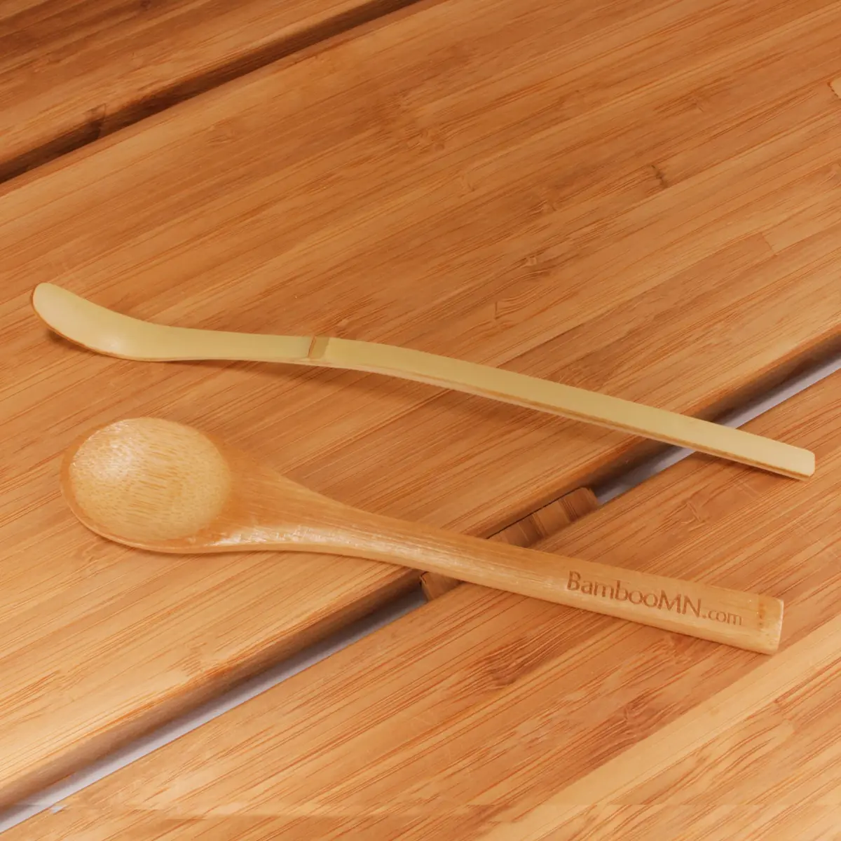 BambooMN Matcha Whisk Set - Golden Chasen (Tea Whisk), Chashaku (Hooked Bamboo Scoop), Deep Scoop, Tea Spoon - 2 Sets | Traditional Japanese Tea Utensils - view 7