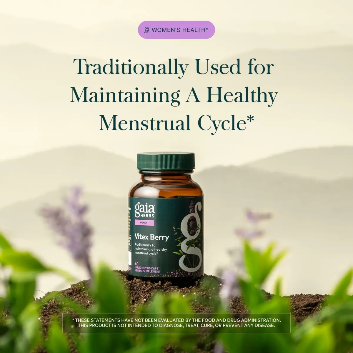 Gaia Herbs Vitex Berry Organic Chaste Tree 60 Vegan Liquid Phyto-Caps | Supports Hormone Balance & Healthy Menstrual Cycle - view 3